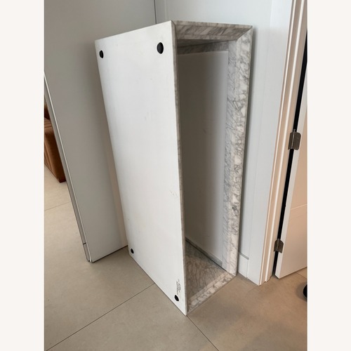 Used Williams Sonoma Pierre White Marble Coffee Table (56") for sale on AptDeco