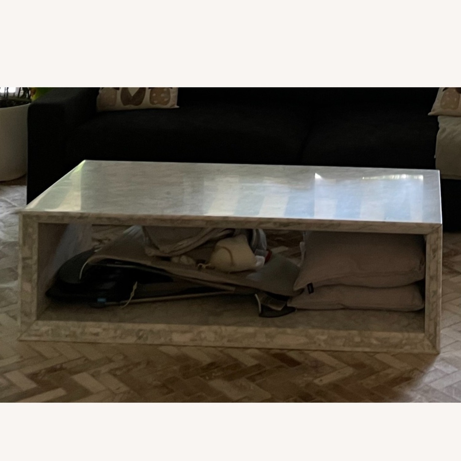 Williams Sonoma Pierre White Marble Coffee Table (56") - image-8