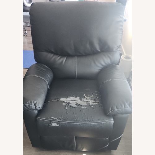 Used Black Leather Recliner for sale on AptDeco