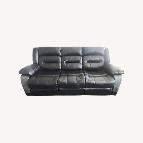 Used Black Faux Leather 3 Seater Sofa Manual Recliner for sale on AptDeco