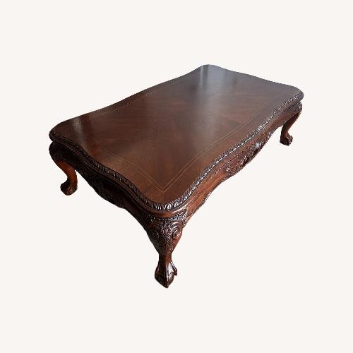 Used Broyhill Furniture Dark Brown Wood Coffee Table for sale on AptDeco