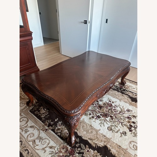 Used Broyhill Furniture Dark Brown Wood Coffee Table for sale on AptDeco