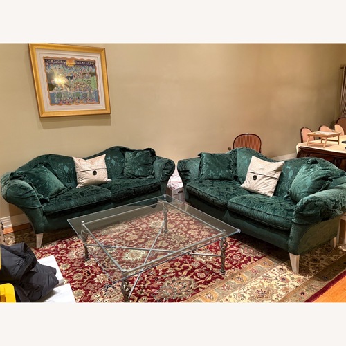 Used Green Sofa Made In Italy - Pillows Included for sale on AptDeco