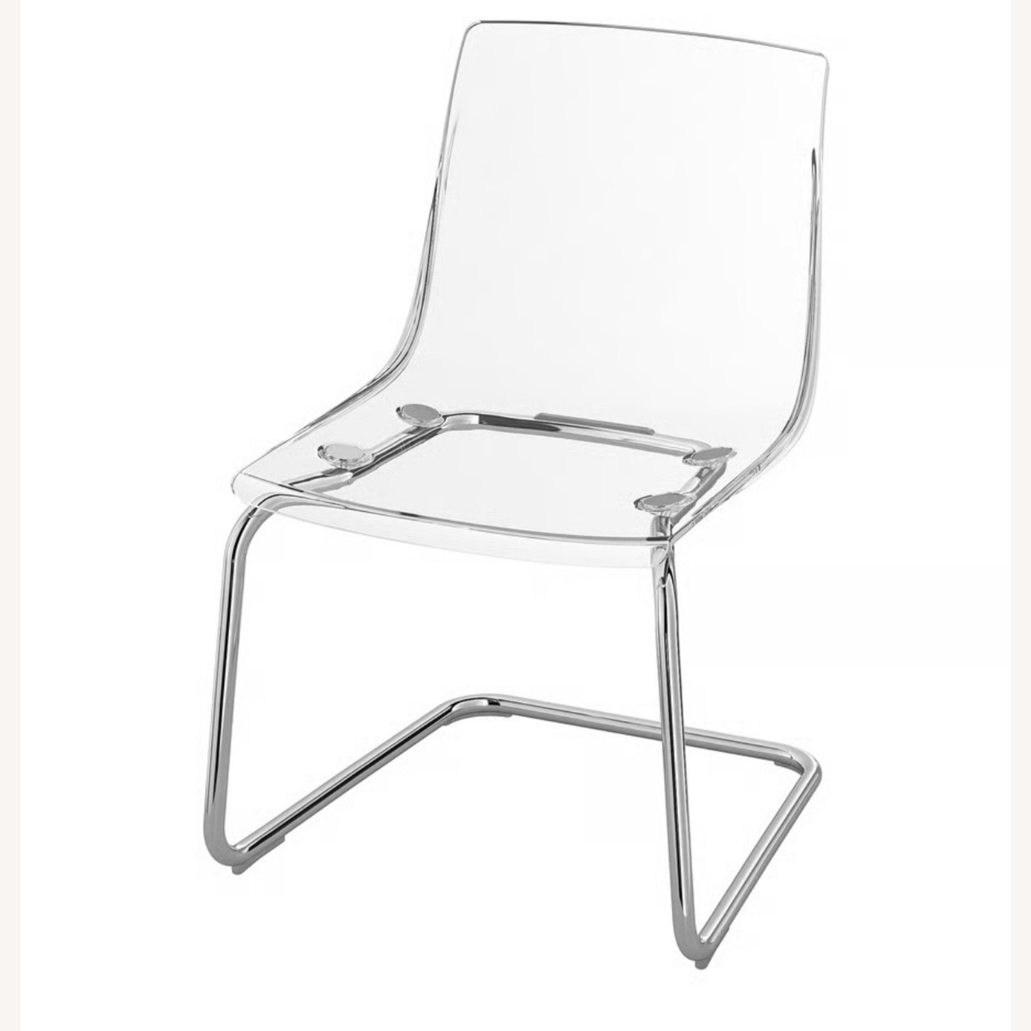 IKEA Tobias Transparent Metal Dining Chairs - image-1