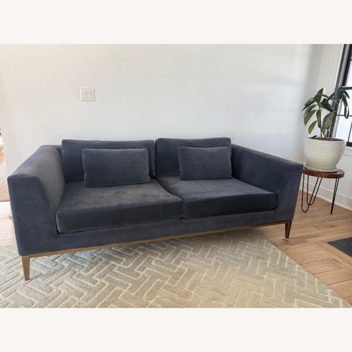 Used Restoration Hardware Blue Velvet 3+ Seater Sofa for sale on AptDeco