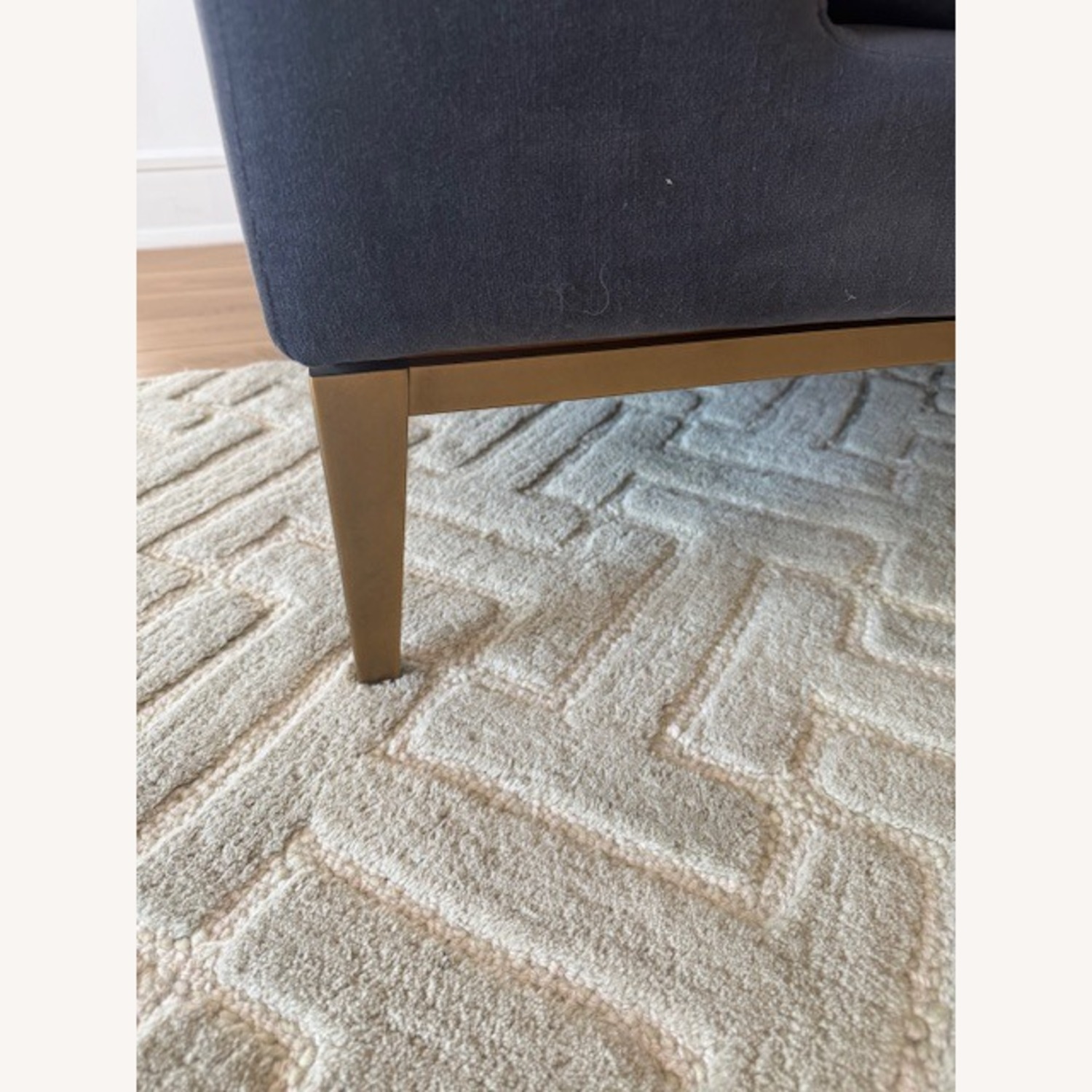 Restoration Hardware Blue Velvet 3+ Seater Sofa - image-3