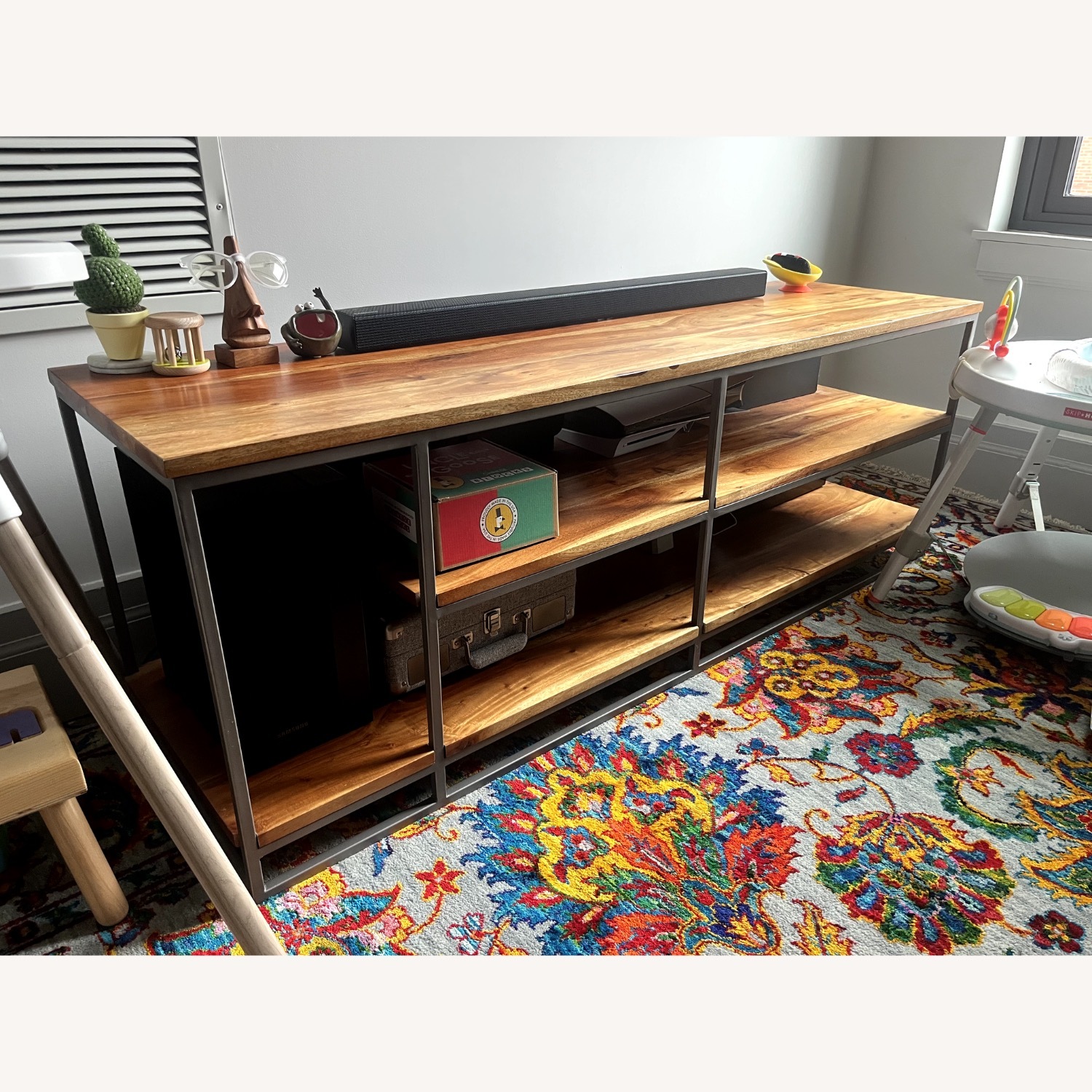 CB2 Media Console - Natural Wood and Metal Frame - image-2