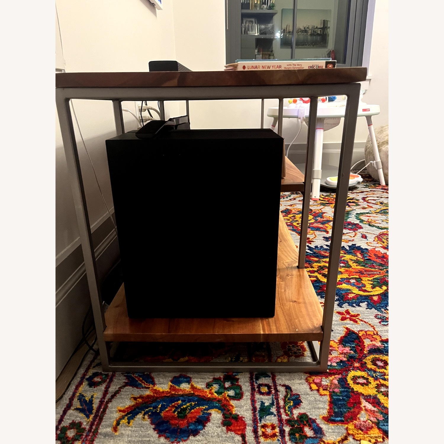 CB2 Media Console - Natural Wood and Metal Frame - image-3