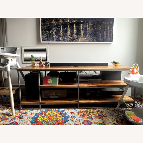 Used CB2 Media Console - Natural Wood and Metal Frame for sale on AptDeco