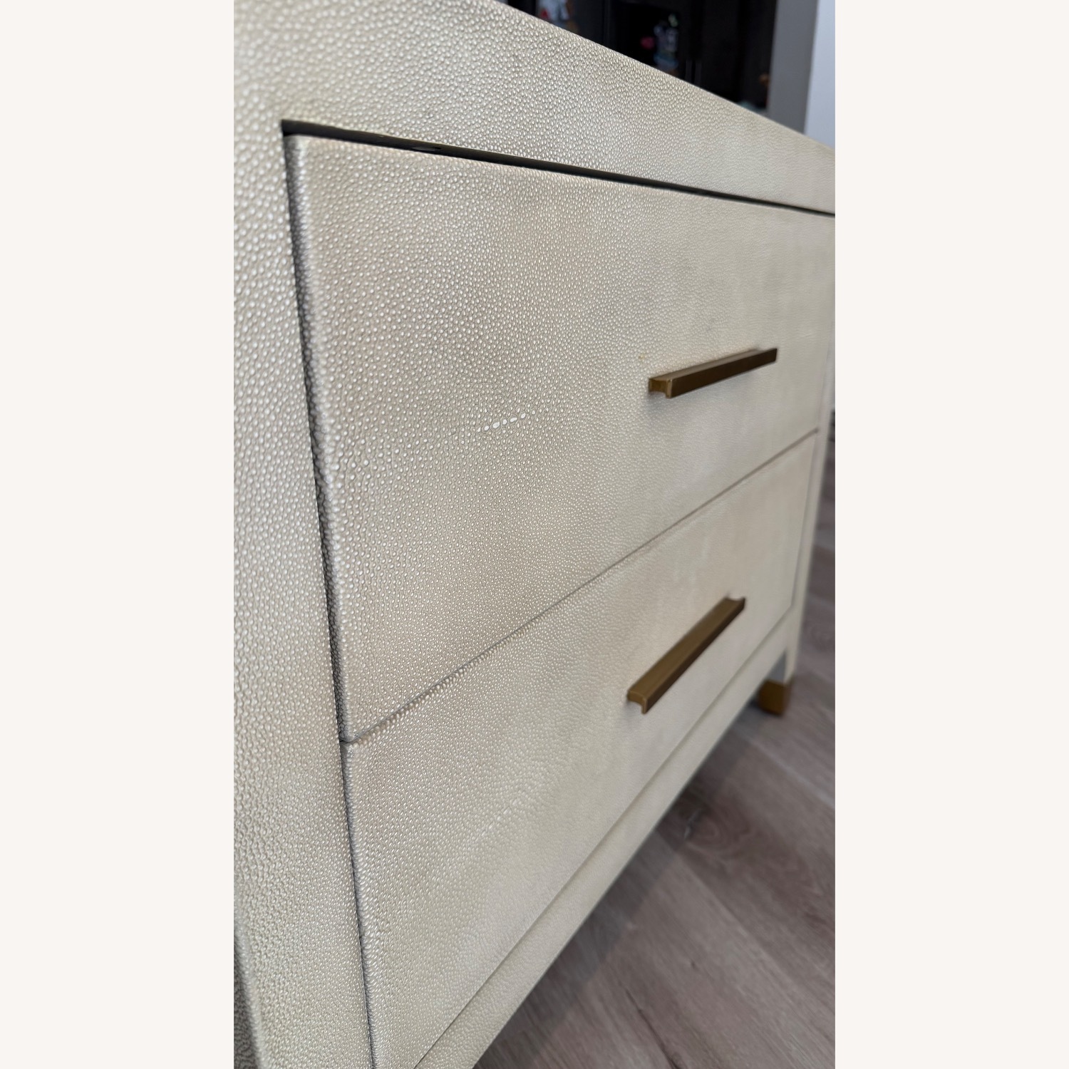 Restoration Hardware Graydon Shagreen Closed Nightstand - image-4