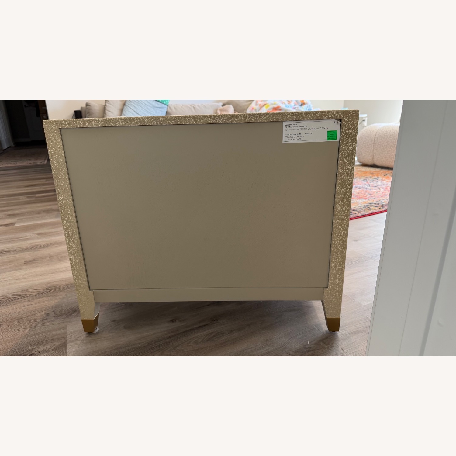 Restoration Hardware Graydon Shagreen Closed Nightstand - image-10