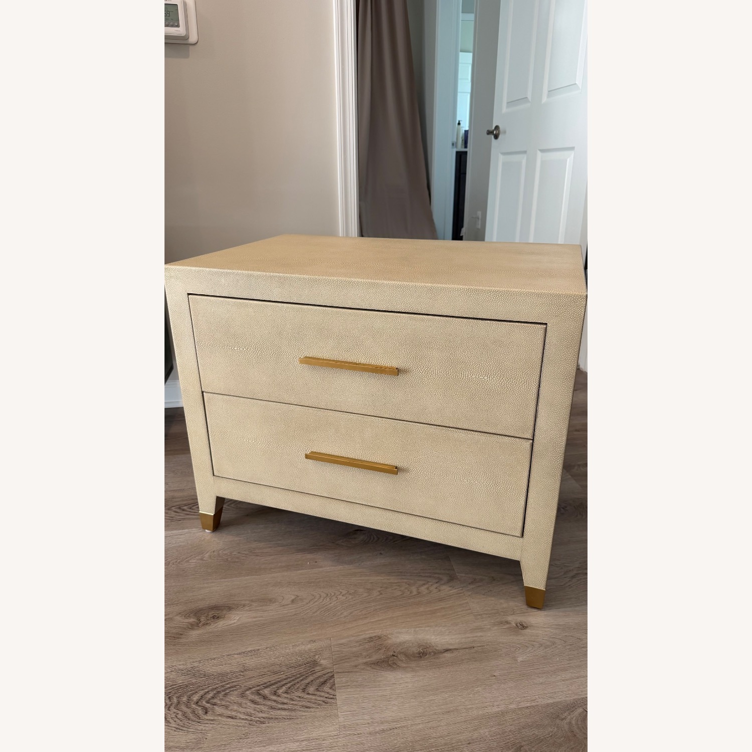 Restoration Hardware Graydon Shagreen Closed Nightstand - image-2