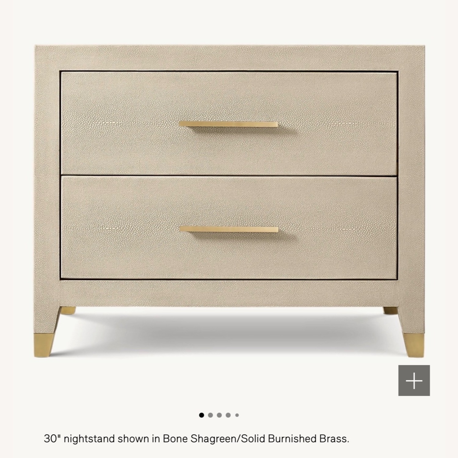 Restoration Hardware Graydon Shagreen Closed Nightstand - image-8