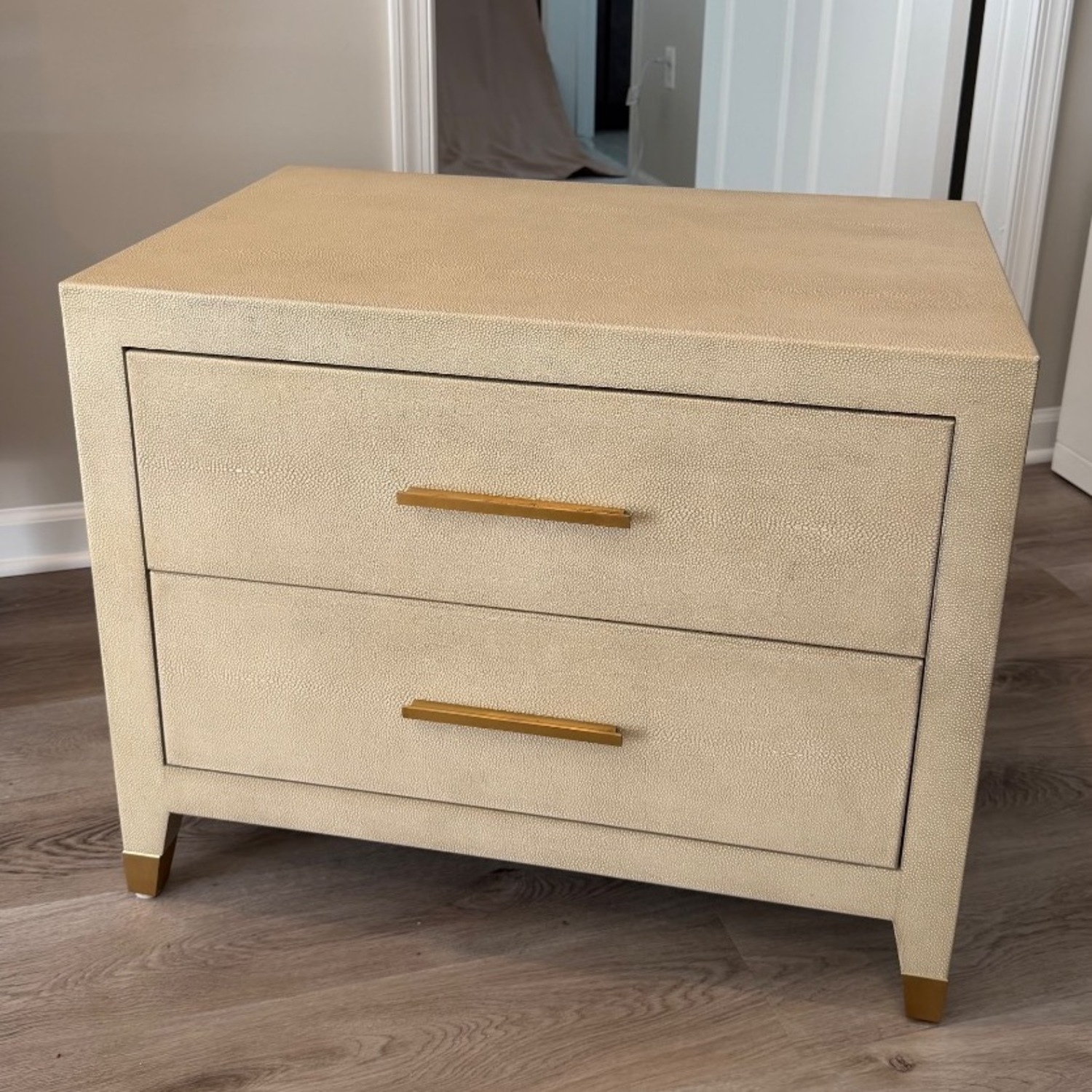 Restoration Hardware Graydon Shagreen Closed Nightstand - image-9