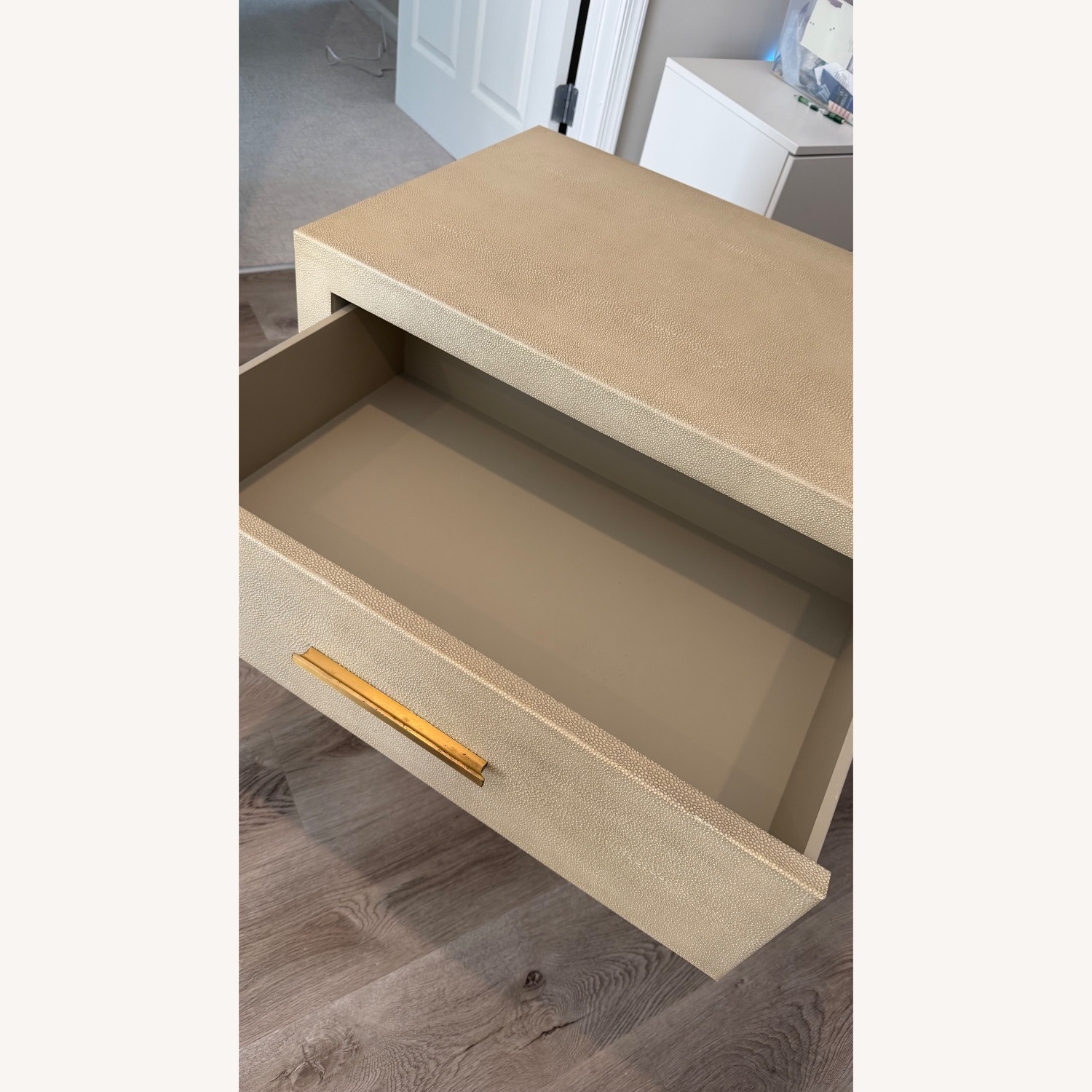 Restoration Hardware Graydon Shagreen Closed Nightstand - image-6