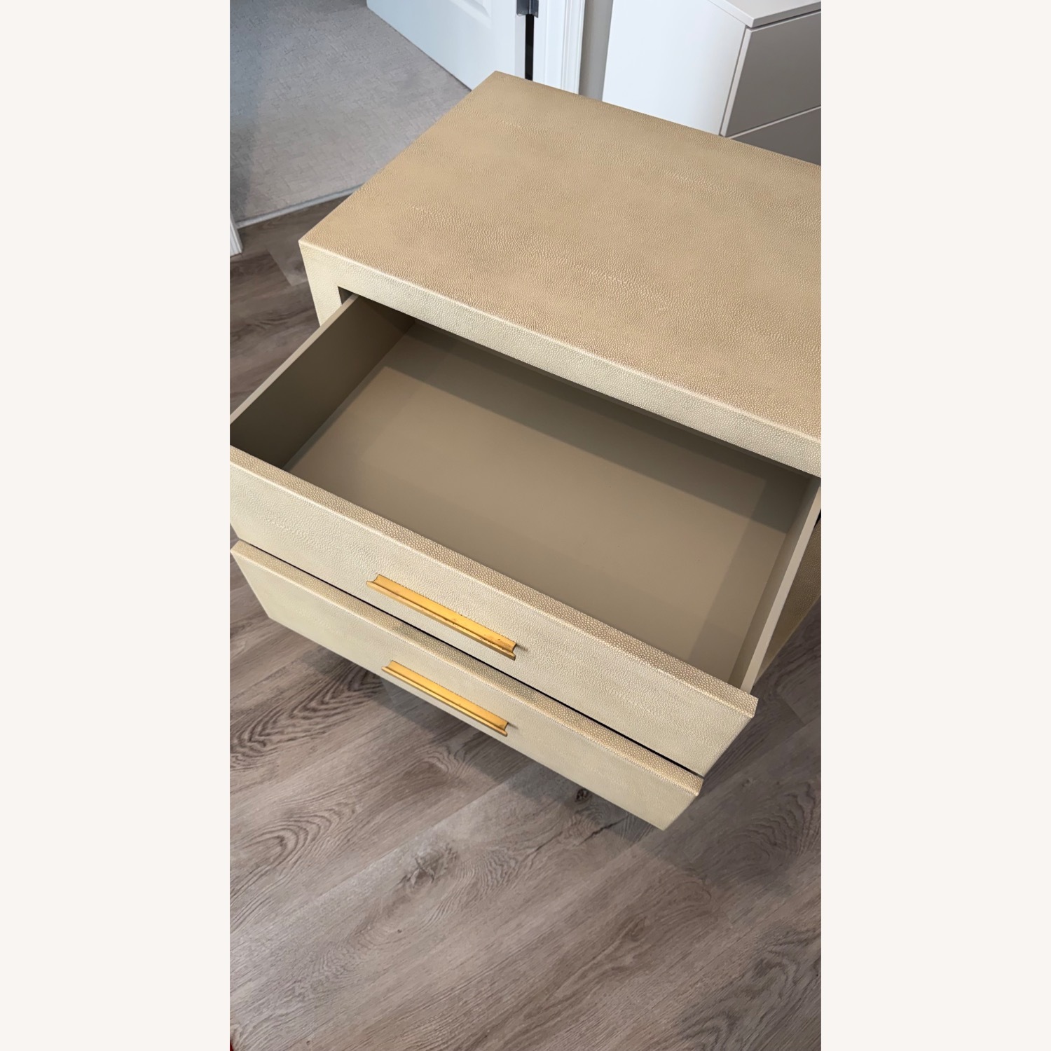 Restoration Hardware Graydon Shagreen Closed Nightstand - image-7