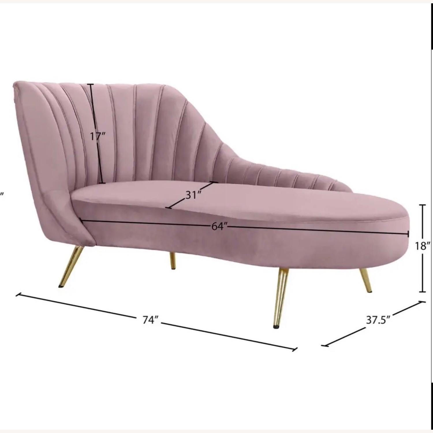 Wayfair Pink Chaise Lounge - image-3
