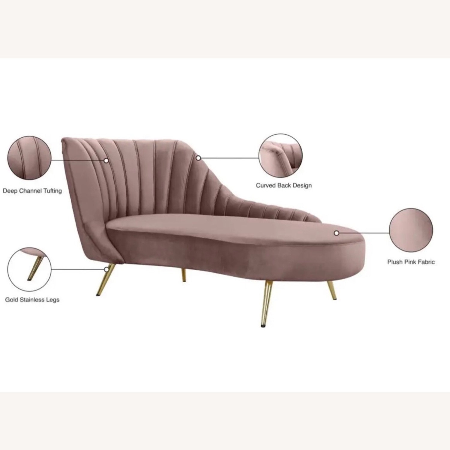Wayfair Pink Chaise Lounge - image-4