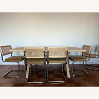 Vintage Solid Wood Dining Table with 5 Chairs