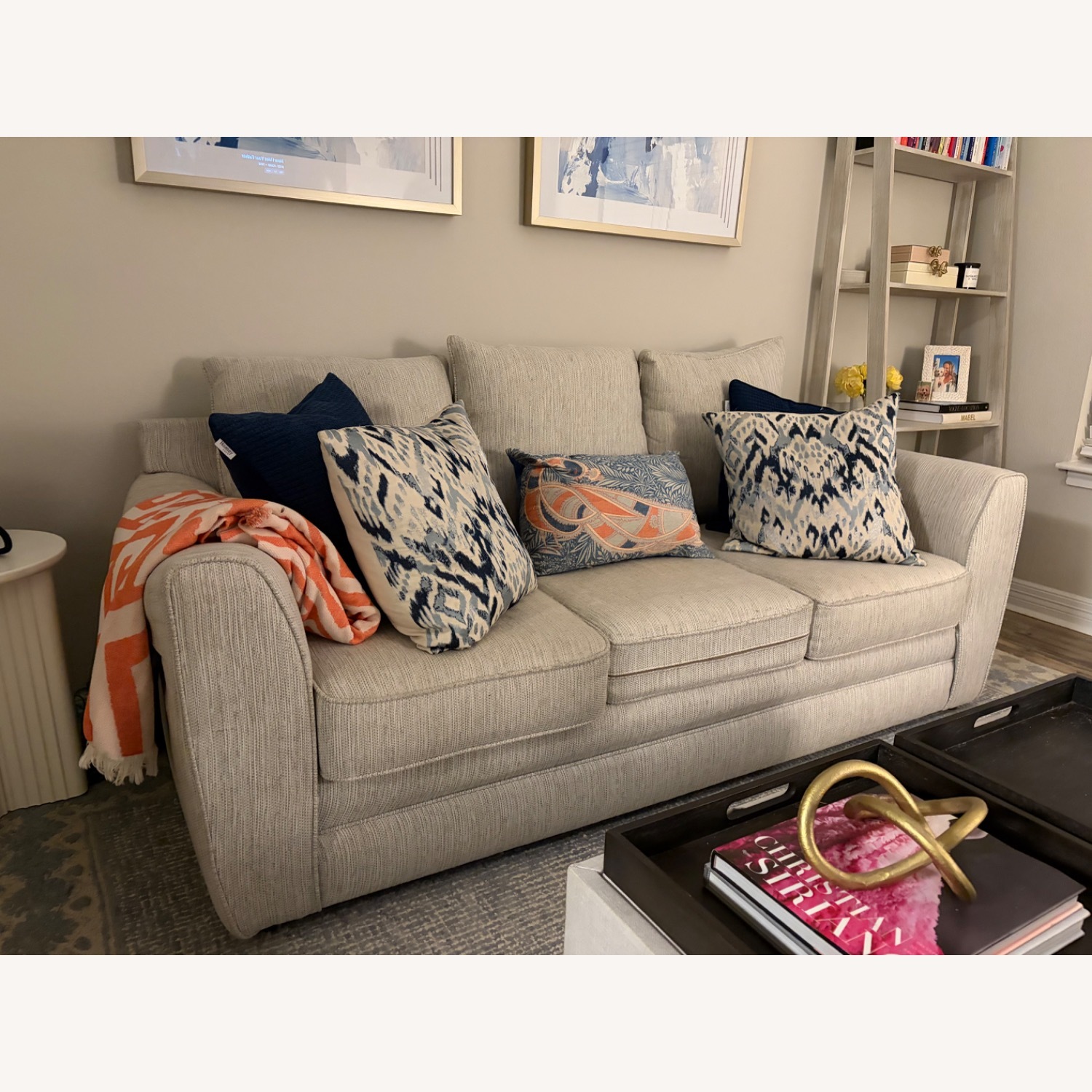 Rooms To Go  Light Gray Fabric 2 Seater Sofa - image-2