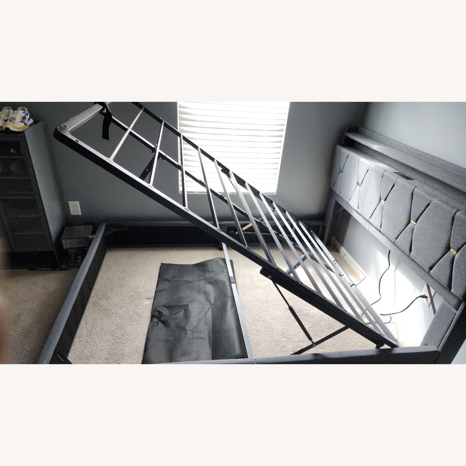 Dark Gray Blue-ish Full Bed Frame - image-4