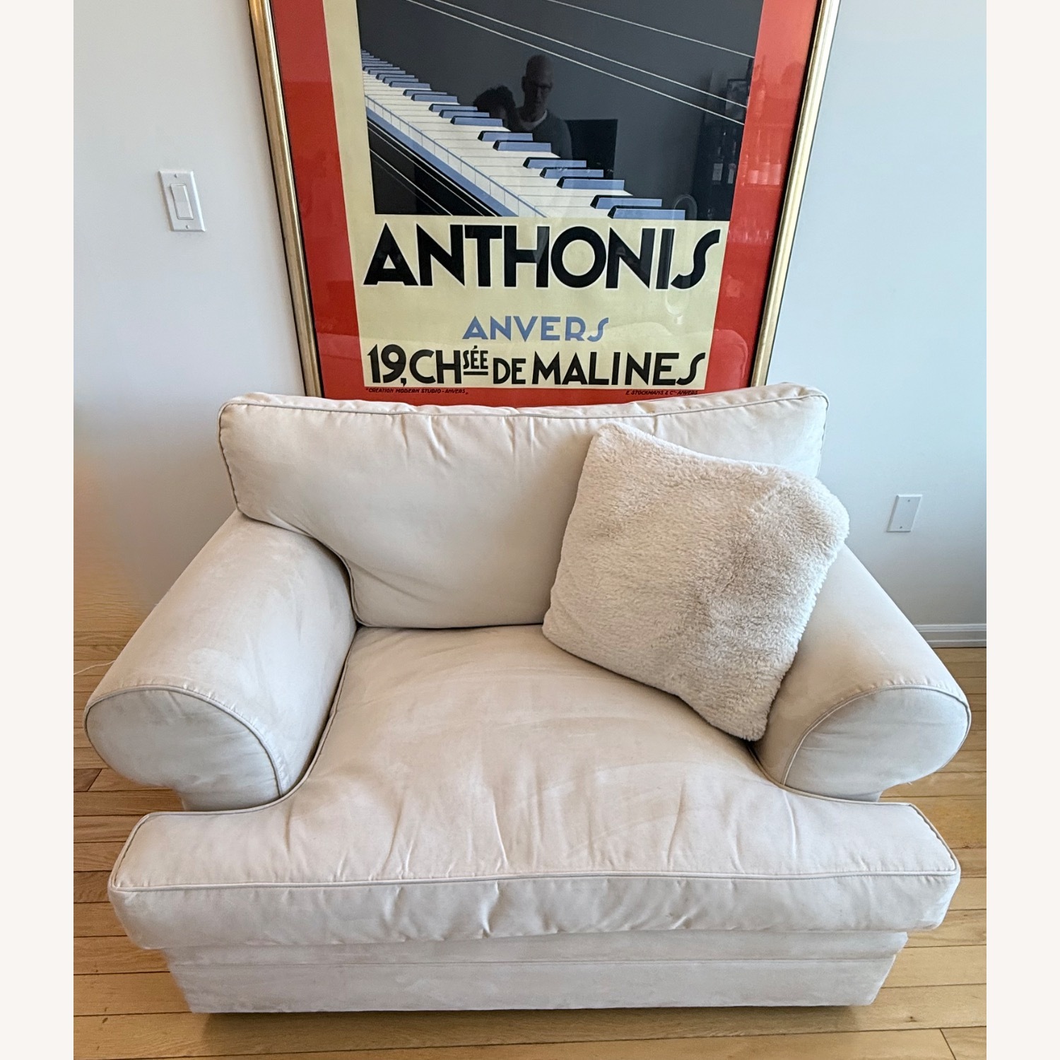 Montauk Sofa Light Brown Microsuede Armchair - image-3