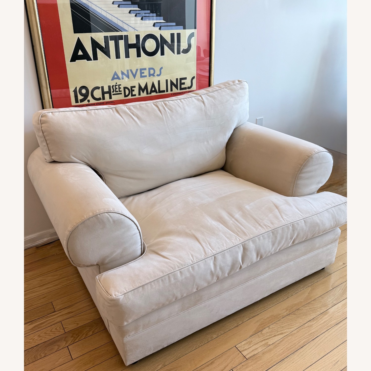 Montauk Sofa Light Brown Microsuede Armchair - image-2