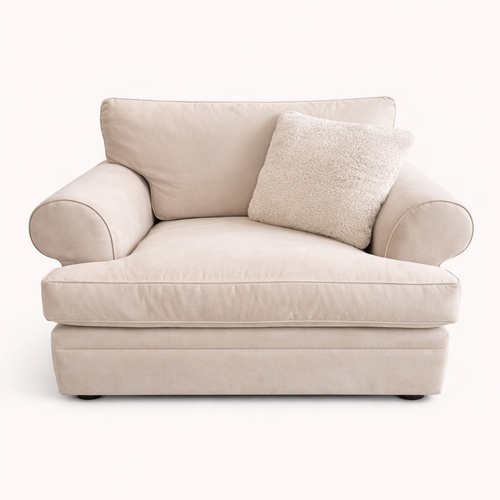 Used Montauk Sofa Light Brown Microsuede Armchair for sale on AptDeco