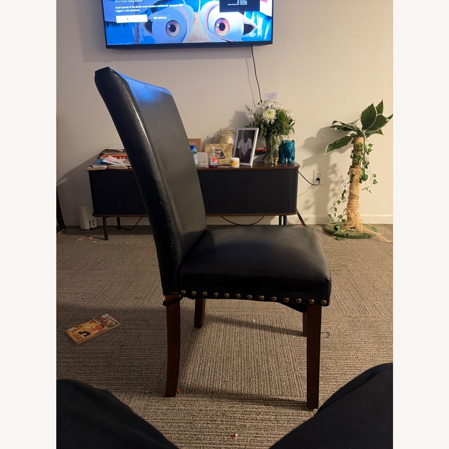 Wayfair Black Leather Dining Chairs - image-3