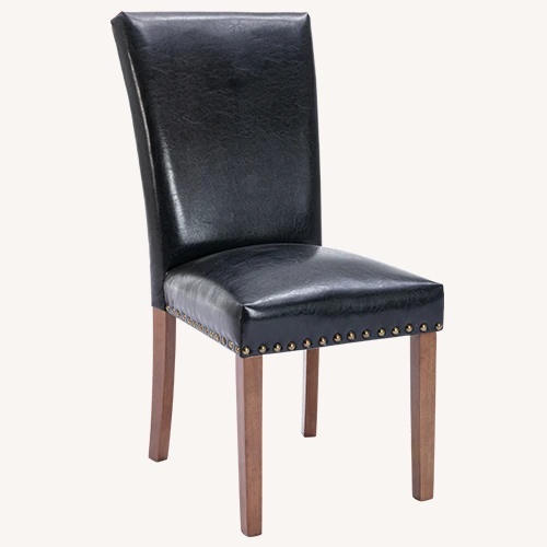 Used Wayfair Black Leather Dining Chairs for sale on AptDeco