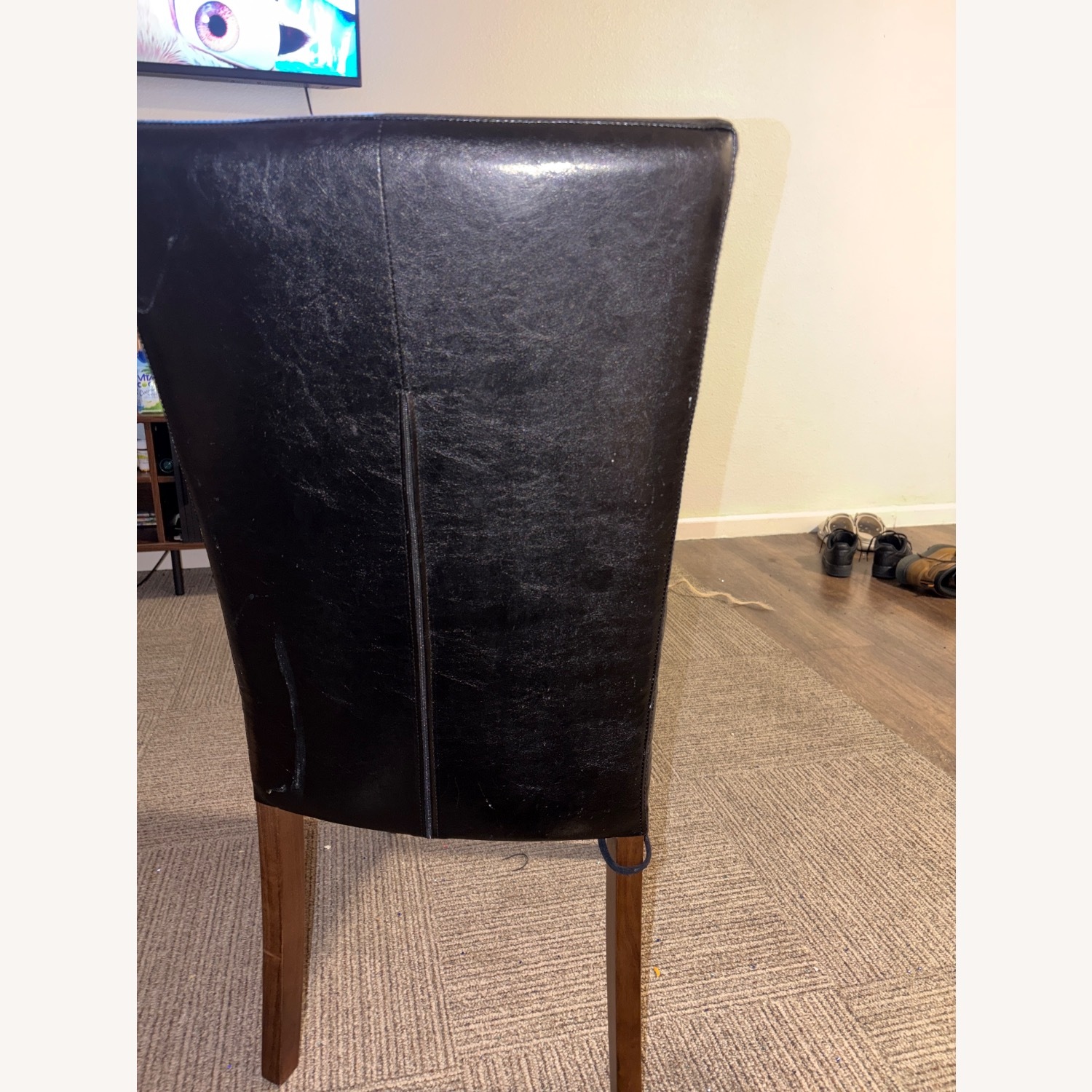 Wayfair Black Leather Dining Chairs - image-5