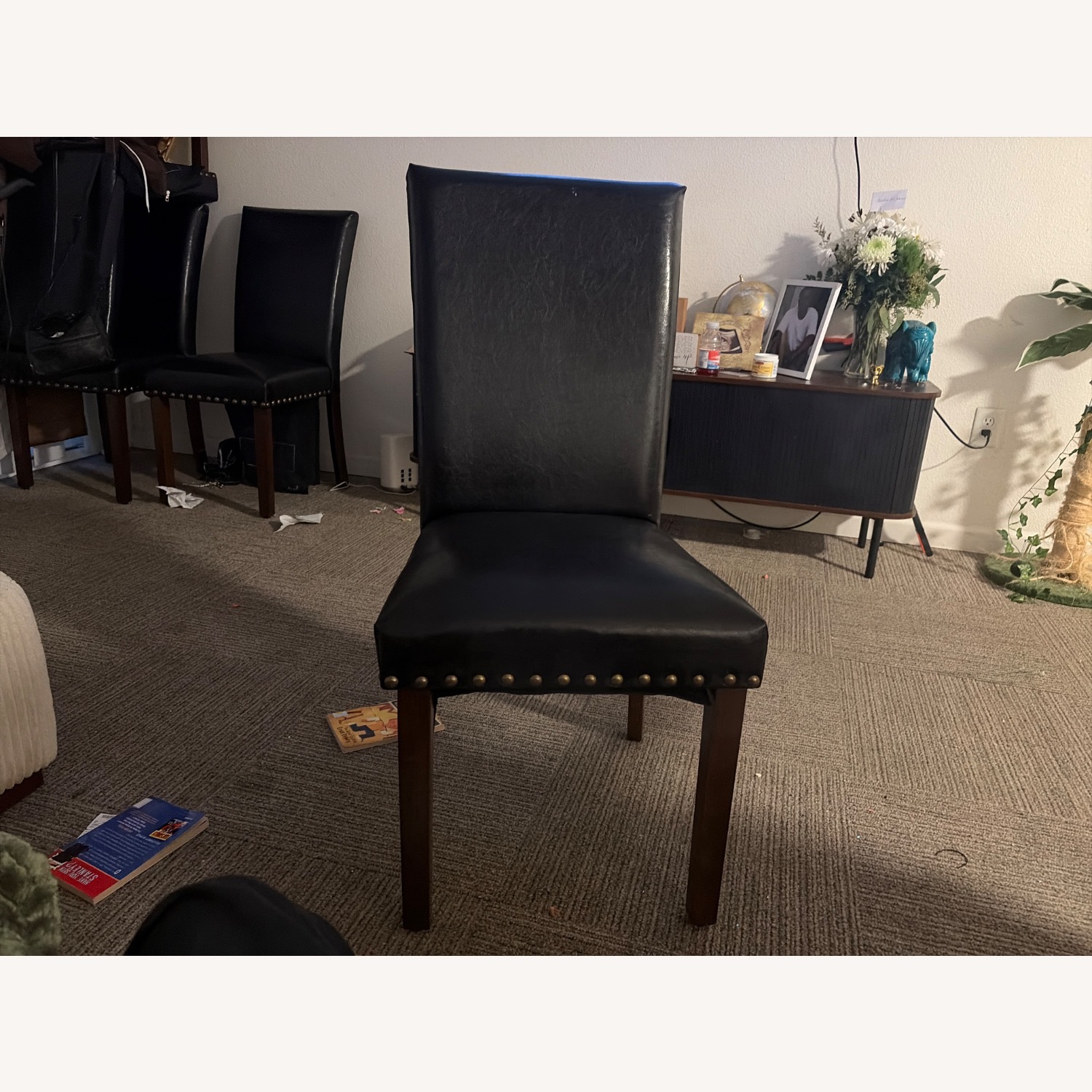 Wayfair Black Leather Dining Chairs - image-2