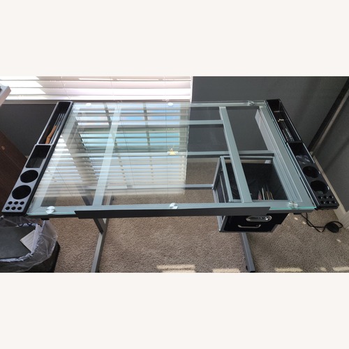 Used Amazon Tempered Glass Adjustable Drafting & Drawing Table for sale on AptDeco
