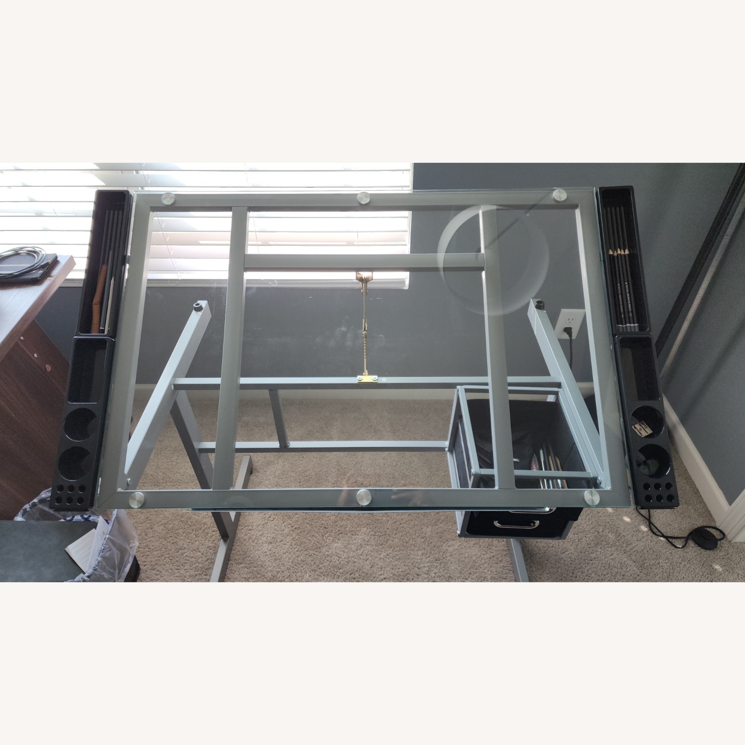Amazon Tempered Glass Adjustable Drafting & Drawing Table - image-2