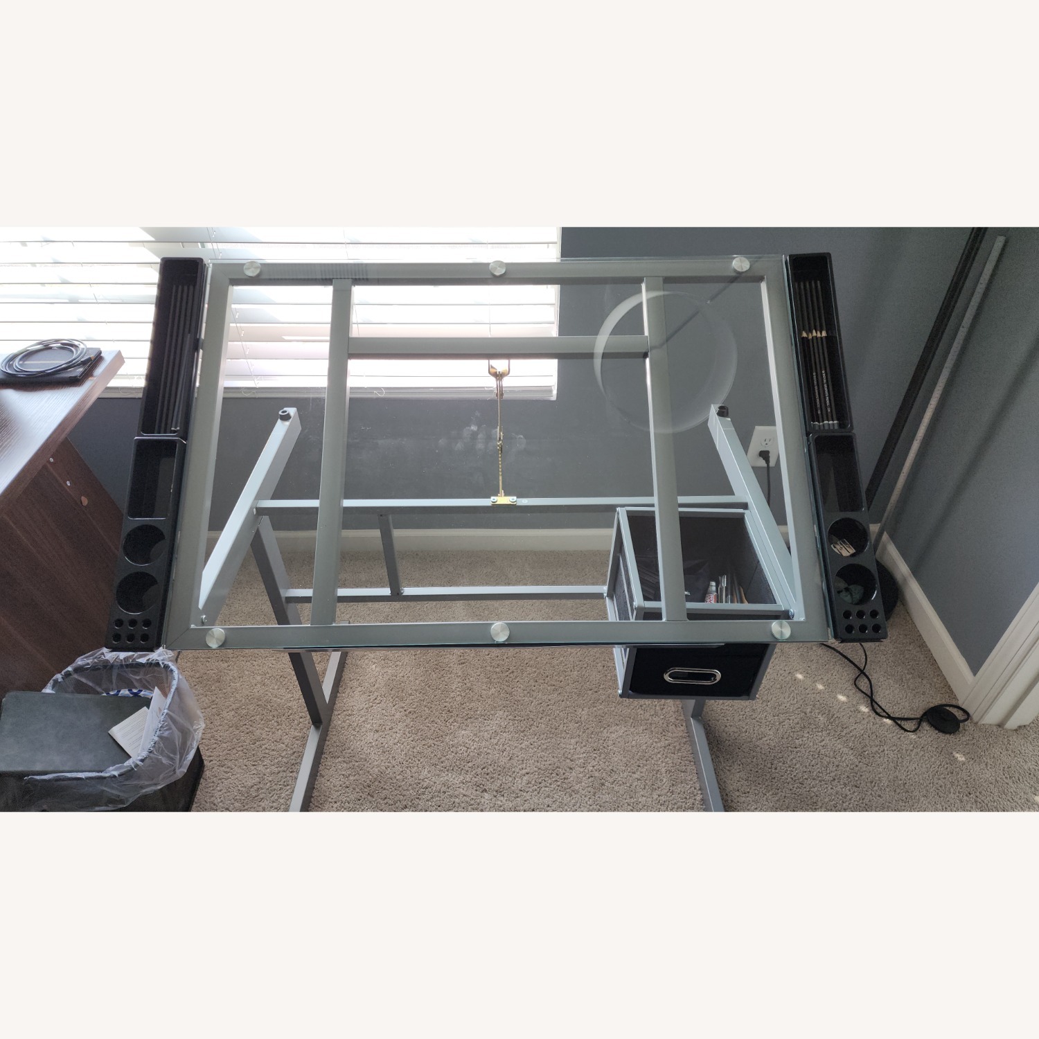 Amazon Tempered Glass Adjustable Drafting & Drawing Table - image-7