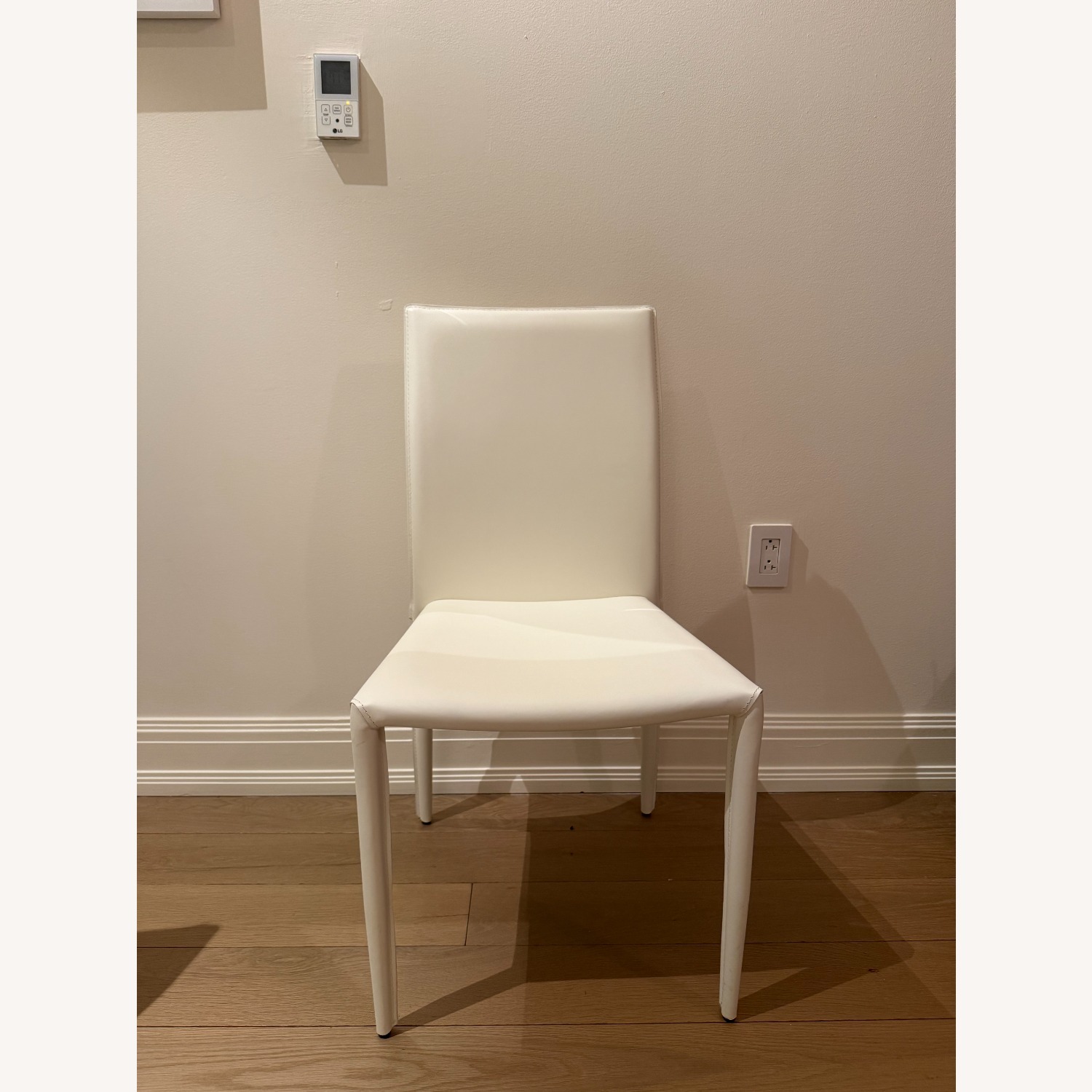 White Leather Dining Chairs - image-1