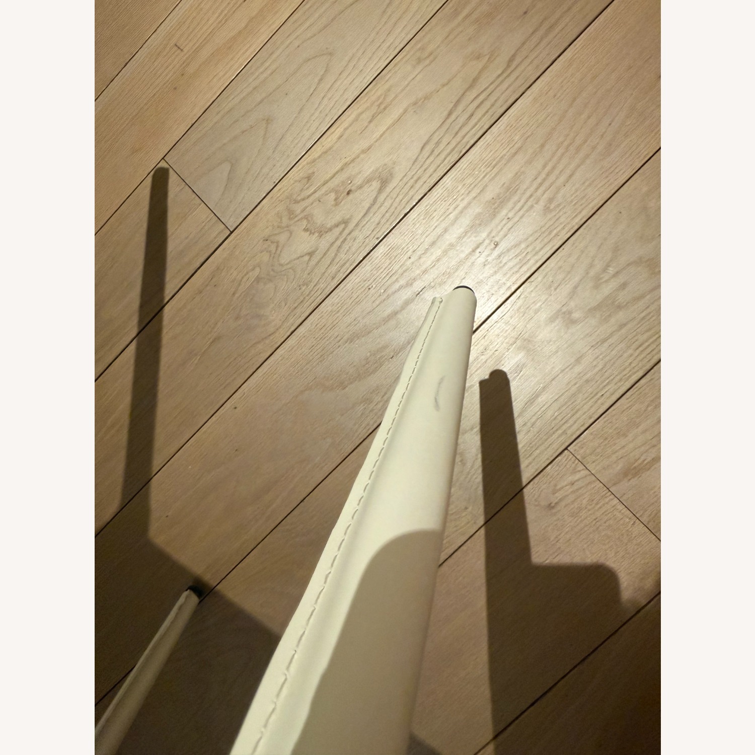 White Leather Dining Chairs - image-7