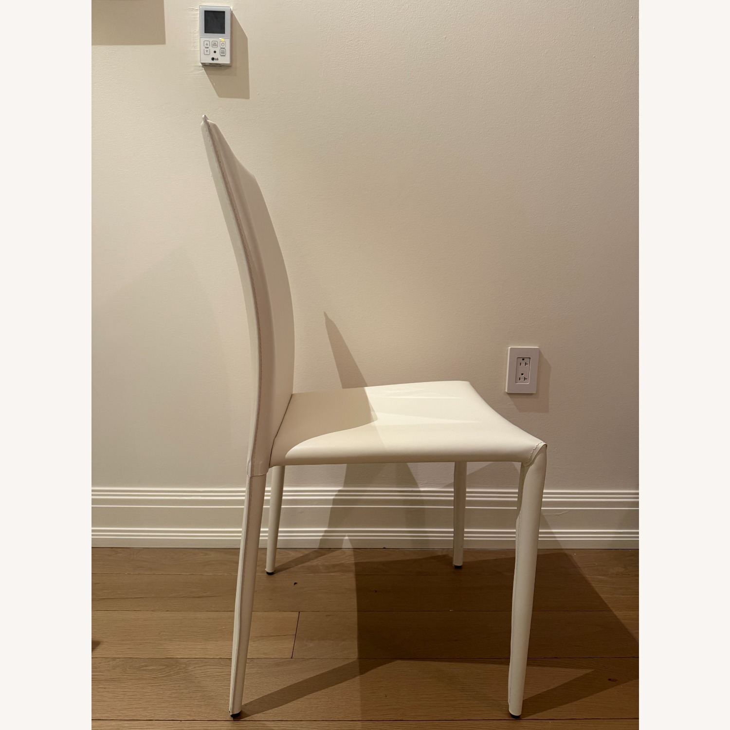 White Leather Dining Chairs - image-2