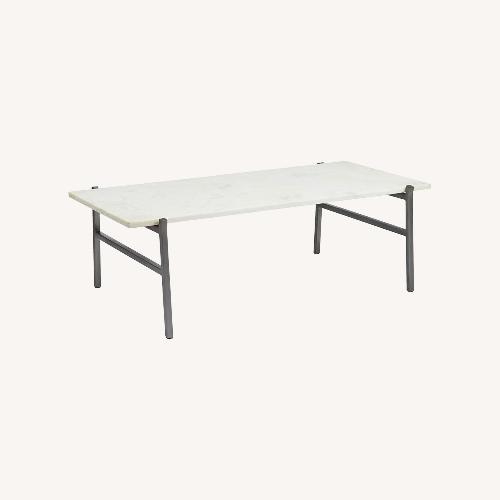 Used CB2 Slab White Marble Coffee Table for sale on AptDeco