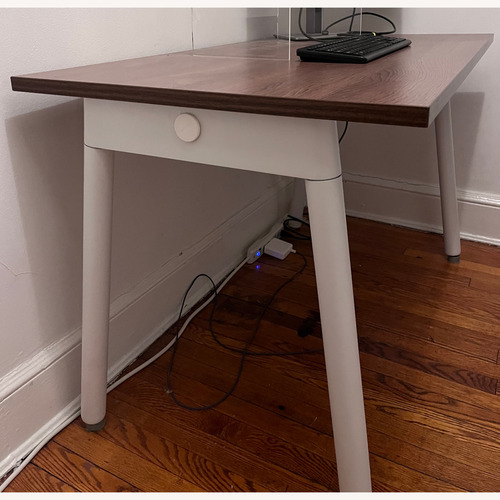 Used Poppin Series A Executive Desk - Walnut for sale on AptDeco