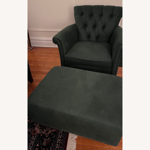 Used Anthropologie Gwinette Chair + Willoughby Ottoman for sale on AptDeco