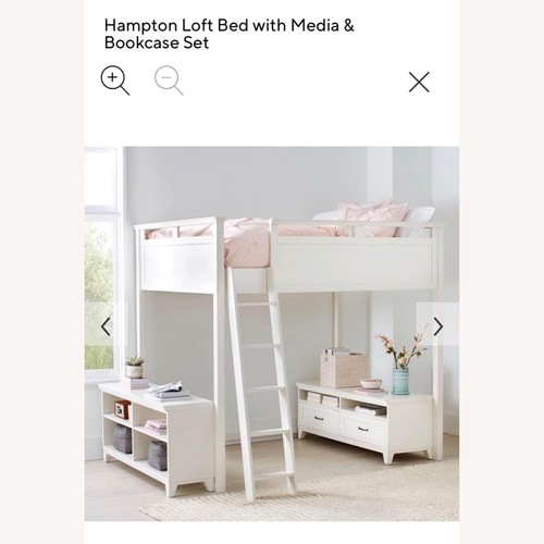 Used Pottery Barn Teen Hampton White Wood Bunk Bed for sale on AptDeco
