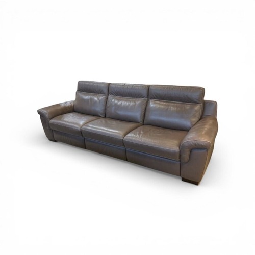 Used Custom Leather Triple Power Recliner Sofa for sale on AptDeco