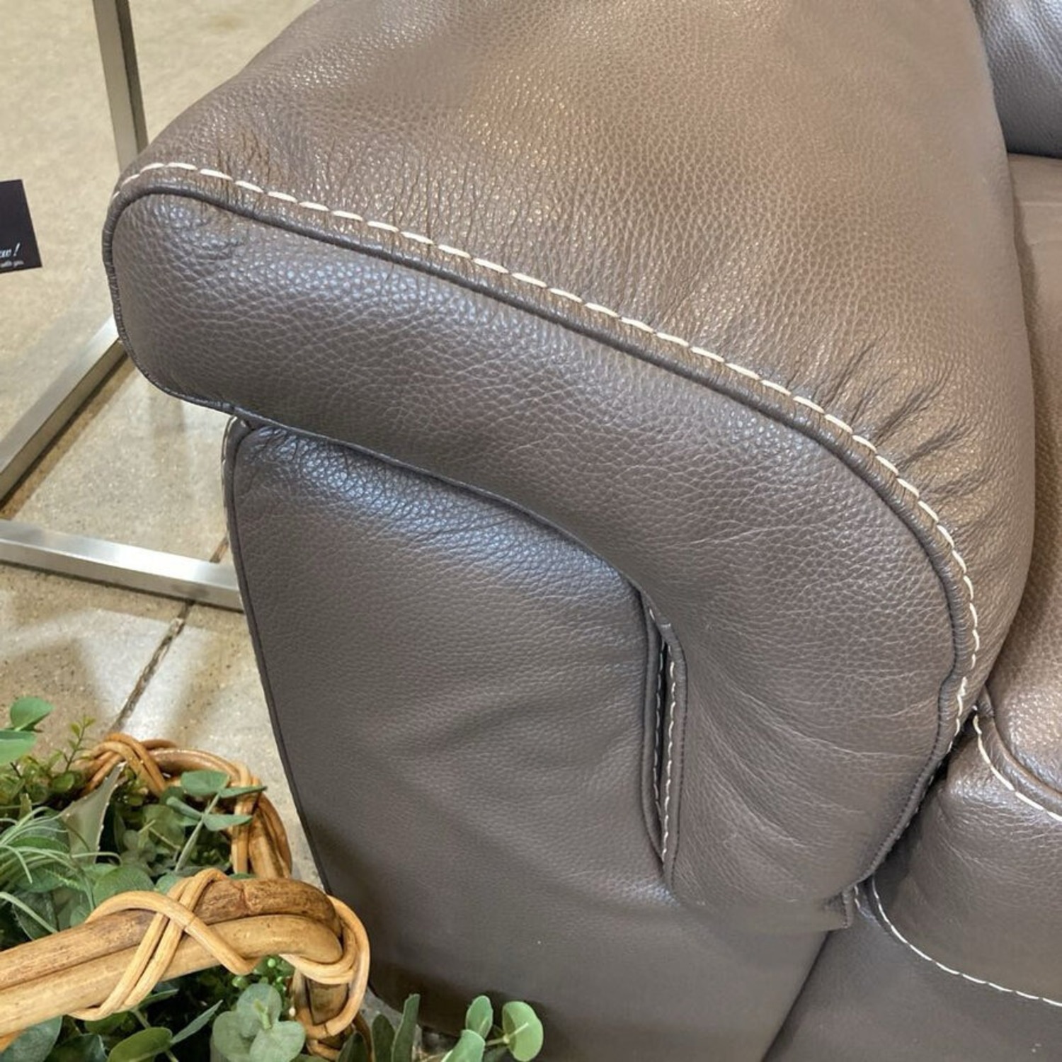 Custom Leather Triple Power Recliner Sofa - image-5
