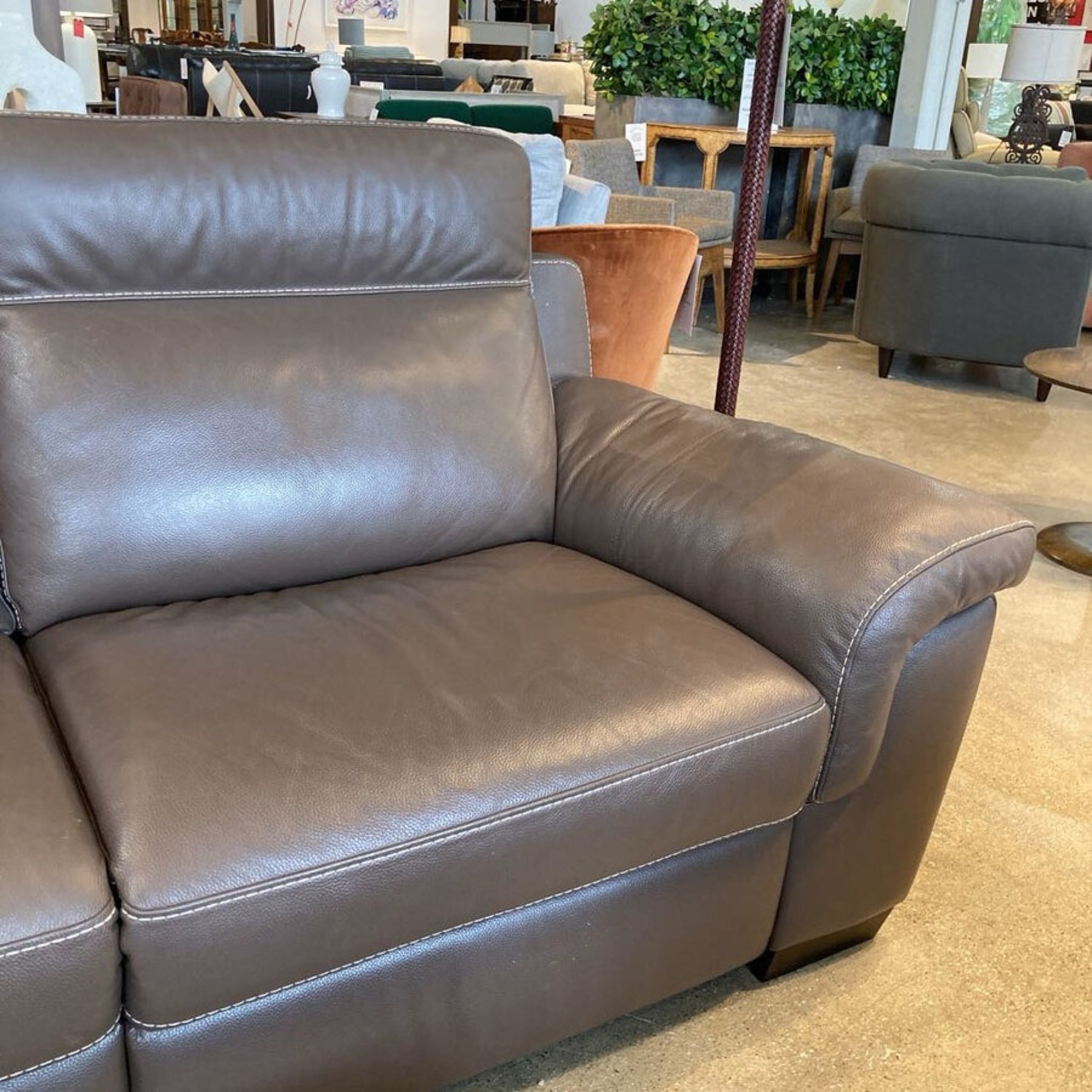 Custom Leather Triple Power Recliner Sofa - image-4