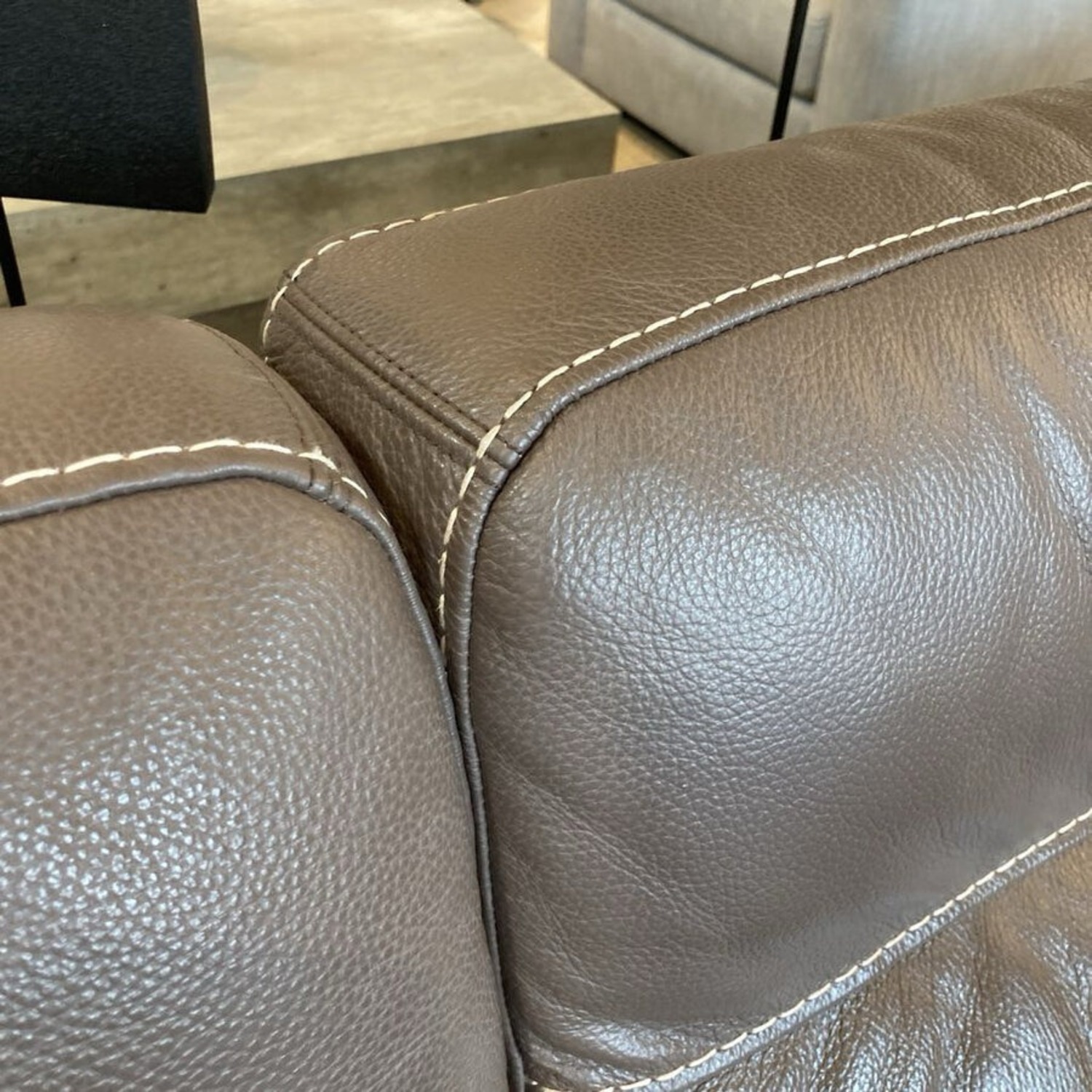 Custom Leather Triple Power Recliner Sofa - image-6