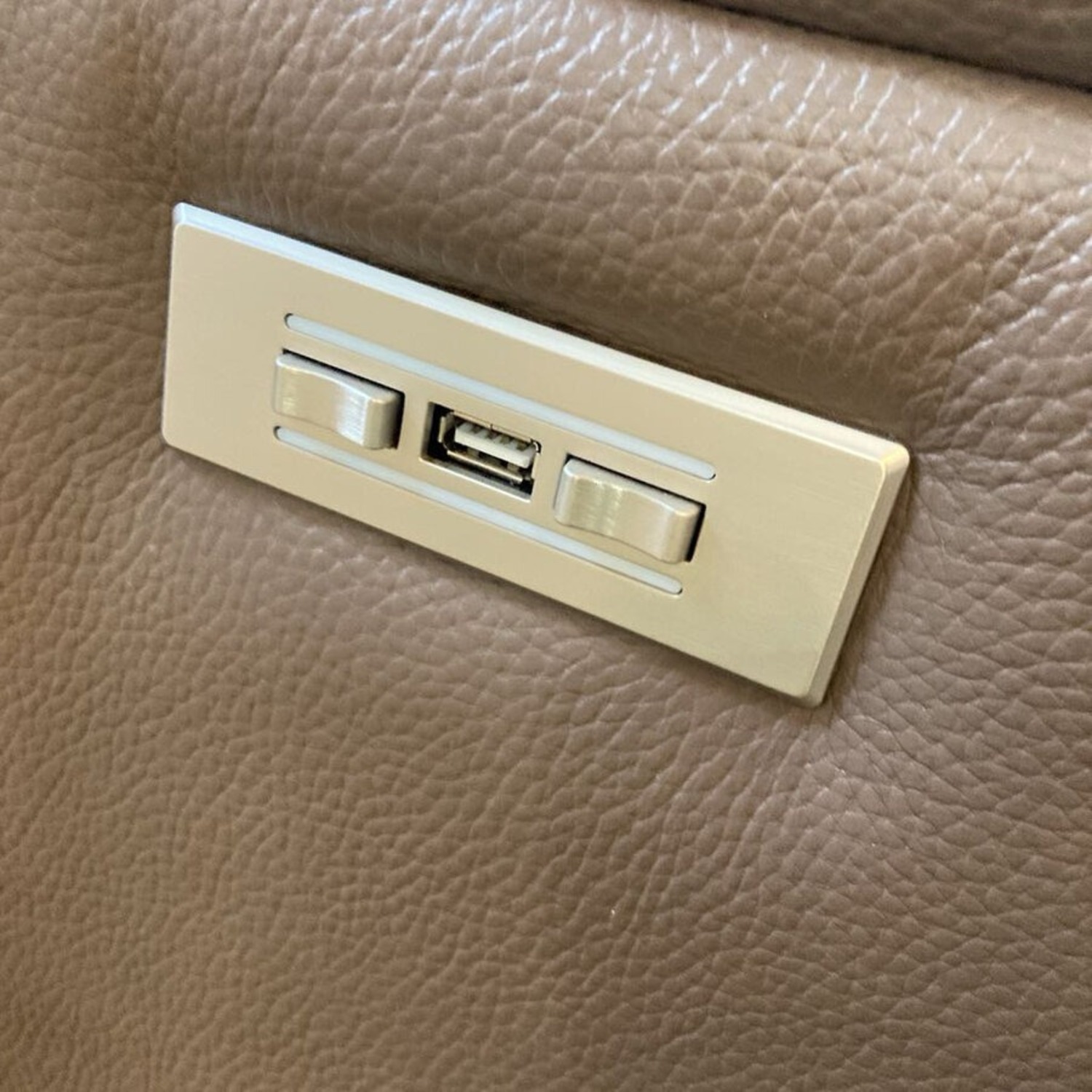 MotoMotion Custom Leather Dual Recliner Loveseat - image-9