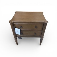 Traditional Solid Wood 2-Drawer Nightstand