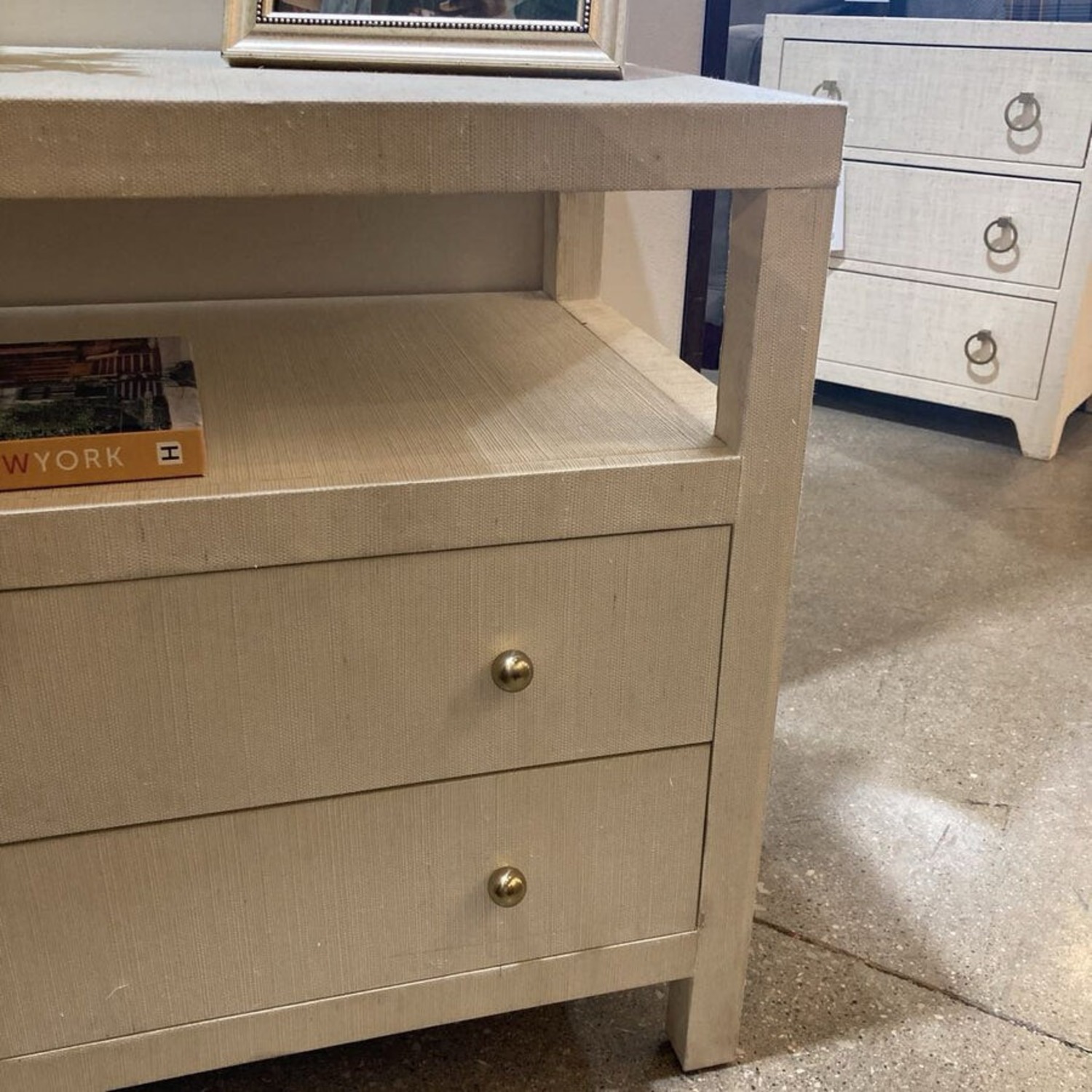 Celine Raffia 2-Drawer Nightstand - image-3