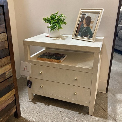 Used Celine Raffia 2-Drawer Nightstand for sale on AptDeco